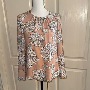 H&M Pink and White Floral Blouse - Size 4